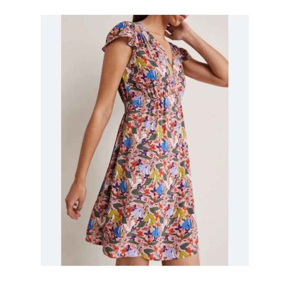Boden Pink Floral Dress With Pockets